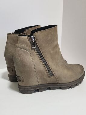 Sorel Joan of Arctic Wedge II Zip Booties Quarry Womem Size 7.5